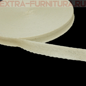 Лента киперная х/б 15 мм, цв.суровый, уп.50м (пл.2,6 г/м)