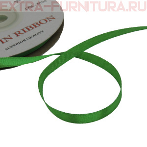 Лента атласная  6 мм  цв.104 зеленый рул. 27,42м