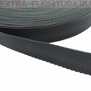 Стропа шир.25мм, цв.610 темно-серый, уп.50м, пл. 9,8 гр/м