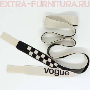 Шнурки плоские 130см, шир.19мм, Vogue+шахматка, цв.белый (молоко)