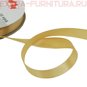 Лента атласная 12 мм цв. 186 золото рул. 27,42м