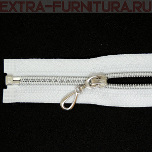 Молния спираль декор Т5 80см цв.белый/серебро MaxZipper