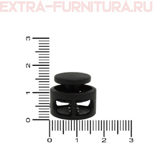 Фиксатор двойной "Кнопка", 17мм, цв.черный, арт.В22 (уп.500шт/кор.10000шт)