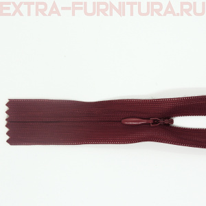 Молния потайная  № 3, 20 см, цв. 178 бордовый п/э пл.9,3 гр/м