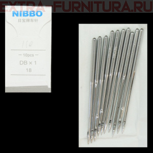 Иглы NIBBO для прямострочных машин с тонкой колбой (DB*1/110) ПШМ № 110/18, уп.10шт. *