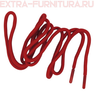 Шнурки круглые 150см, шир.6мм, цв.148 красный, пласт.наконечник, уп.100шт