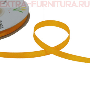 Лента атласная  6 мм  цв.022 рыжий рул. 27,42м