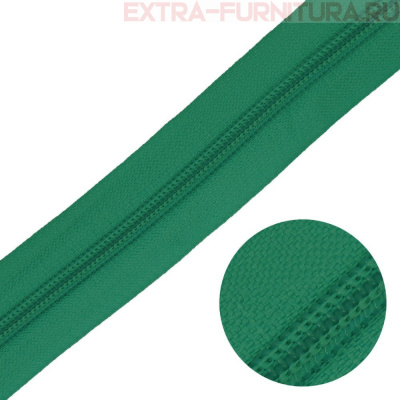 Молния рулонная спираль тип Т5, цв.258 зеленый, пл.13 гр/м