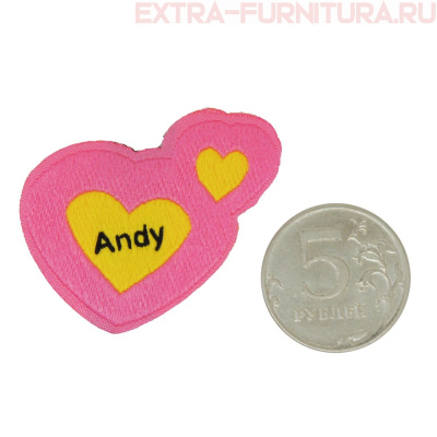 Нашивка ANDY цв.желтый,розовый*