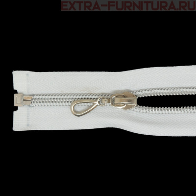 Молния спираль декор Т7 45см цв.белый/серебро