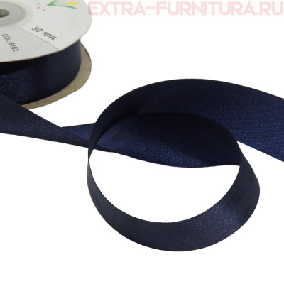 Лента атласная 24 мм цв 162 синий рул. 27,42м