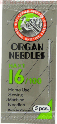 Иглы Organ универсальные для БШМ № 100 (мягкая упаковка), уп.5шт.