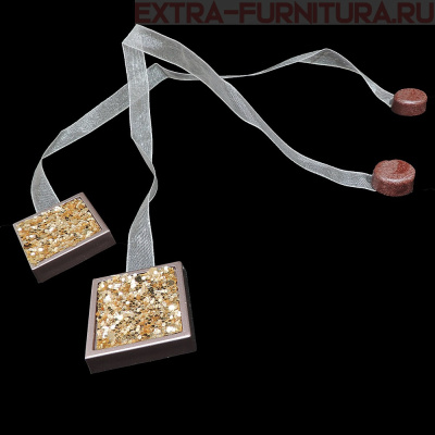 Магнитные клипсы "Квадро Люкс Монисто" с лентой, цв. №21, пара