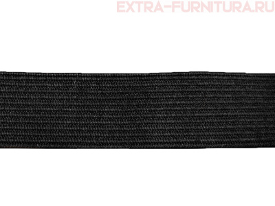 Резинка вязаная, 25мм (+/-2мм), цв.черный (уп.-50м*12 уп) Б