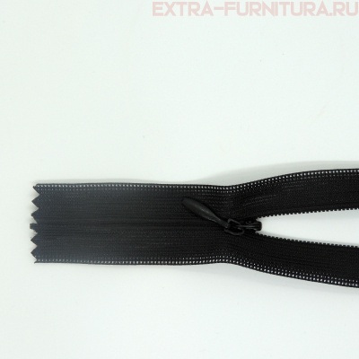 Молния потайная  № 3, 40 см, цв. 322 черный п/э пл.9,3 гр/м MaxZipper