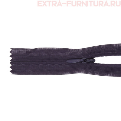 Молния потайная № 3, 50 см, цв. 196 темно-фиолетовый п/э пл.9,3 гр/м